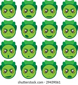 Face emotes in vector of monster