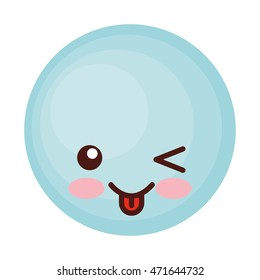 face emoticon cute circle icon vector illustration design