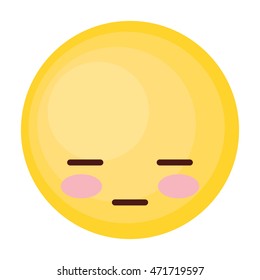 face emoticon cute circle icon vector illustration design