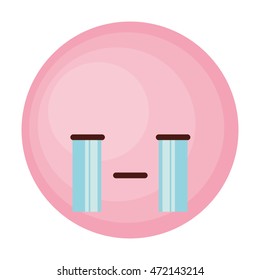 face emoticon cute circle icon vector illustration design