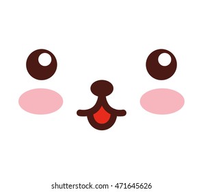 face emoticon cute square icon vector illustration design