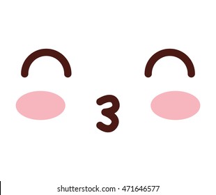 face emoticon cute square icon vector illustration design