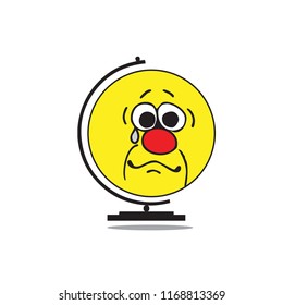Face Emoticon Globe With Yellow Colour