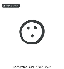 Face Emoticon hand drawn Icon Vector Illustration