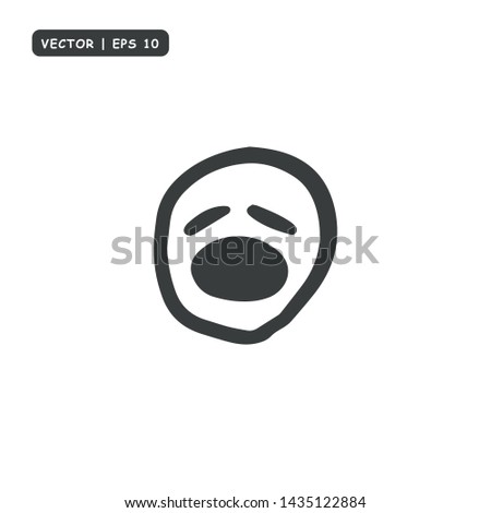 Face Emoticon hand drawn Icon Vector Illustration