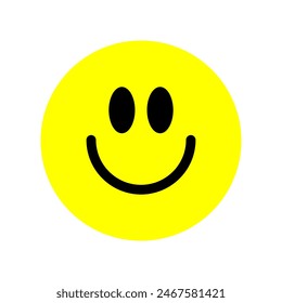 Face Emoticon Icon Vector Logo. Yellow Happy Face with a Smile