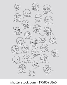 Face emoticon icons set. All 28.
