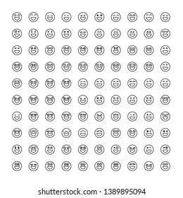 face emoticon icons set line
