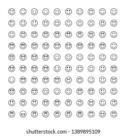 face emoticon icons set line