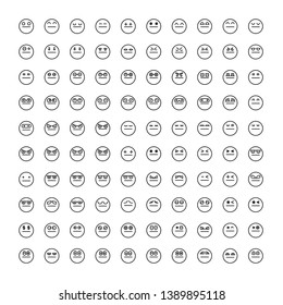 face emoticon icons set line