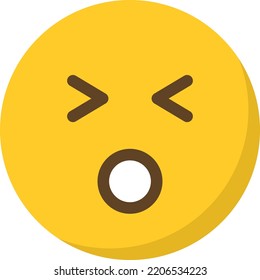 Face emoticon vector design with yellow color