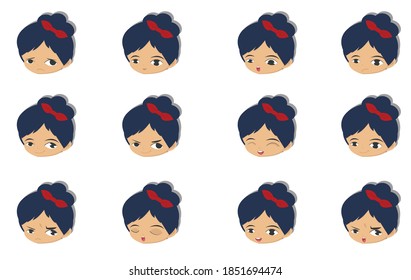 Face emotion concept. Creative idea design for template, brochure or presentation.