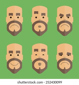 Face emotion in flat style design