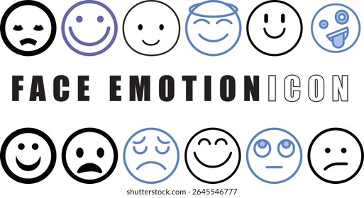 Face emotion icons, face icon,emotion icon set vector design.