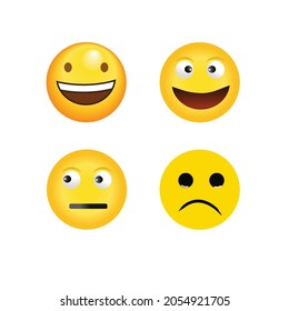 Face emotion icons set vector design