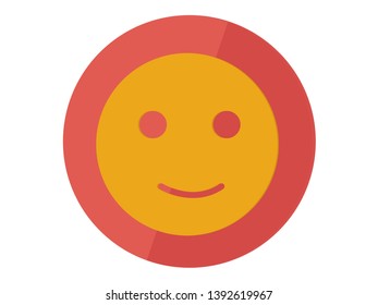 Face emotion with smile for rate of satisfaction level, simple yellow silhouette on white background
