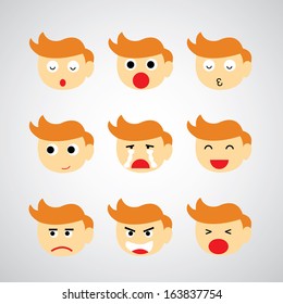 face emotion vector cartoon style 