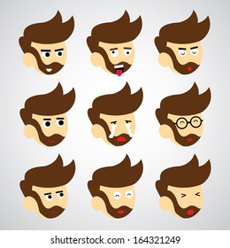 face emotion vector cartoon style