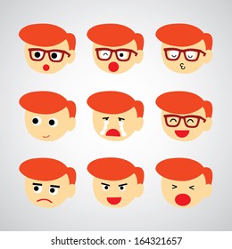 face emotion vector cartoon style 