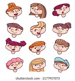 Face emotions, icon. Boys and girls