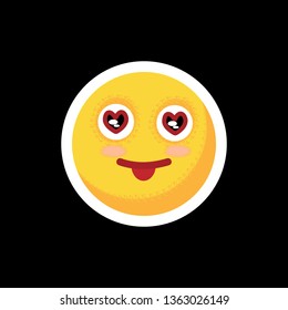 Face with emotions. Icon. On separate layers. Vector illustration.