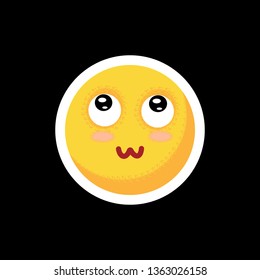  Face with emotions. Icon. On separate layers. Vector illustration.