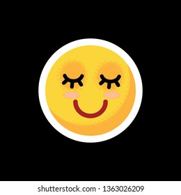  Face with emotions. Icon. On separate layers. Vector illustration.