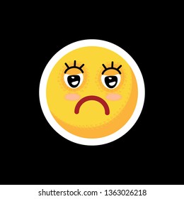  Face with emotions. Icon. On separate layers. Vector illustration.