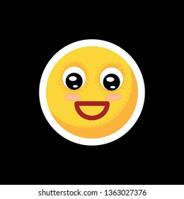  Face with emotions. Icon. On separate layers. Vector illustration.