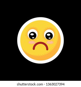  Face with emotions. Icon. On separate layers. Vector illustration.