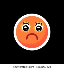  Face with emotions. Icon. On separate layers. Vector illustration.