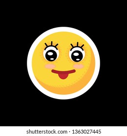  Face with emotions. Icon. On separate layers. Vector illustration.