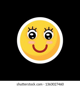  Face with emotions. Icon. On separate layers. Vector illustration.