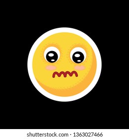  Face with emotions. Icon. On separate layers. Vector illustration.
