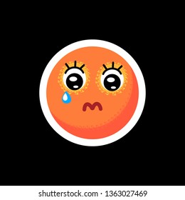  Face with emotions. Icon. On separate layers. Vector illustration.