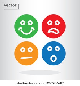 face emotions set icons - vector illustration EPS 10, flat design icon