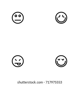 Face emotions vector icon set
