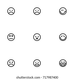 Face emotions vector icon set