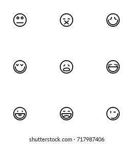 Face emotions vector icon set