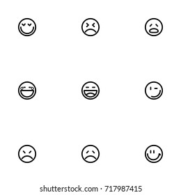 Face emotions vector icon set