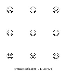 Face emotions vector icon set