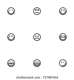 Face emotions vector icon set