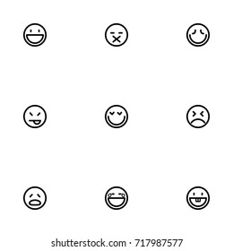 Face emotions vector icon set