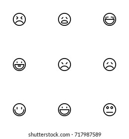 Face emotions vector icon set