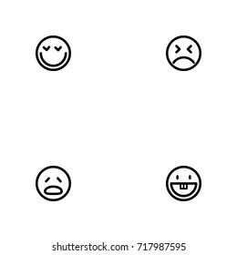 Face emotions vector icon set