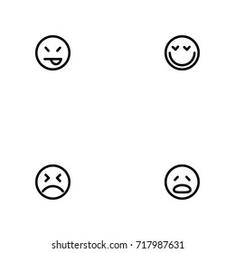 Face emotions vector icon set