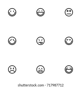 Face emotions vector icon set