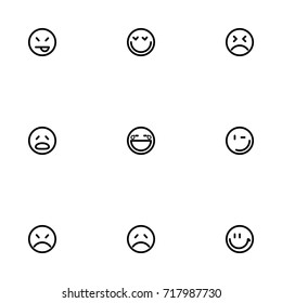 Face emotions vector icon set