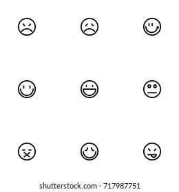 Face emotions vector icon set