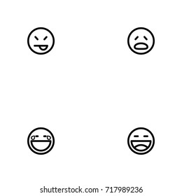 Face emotions vector icon set